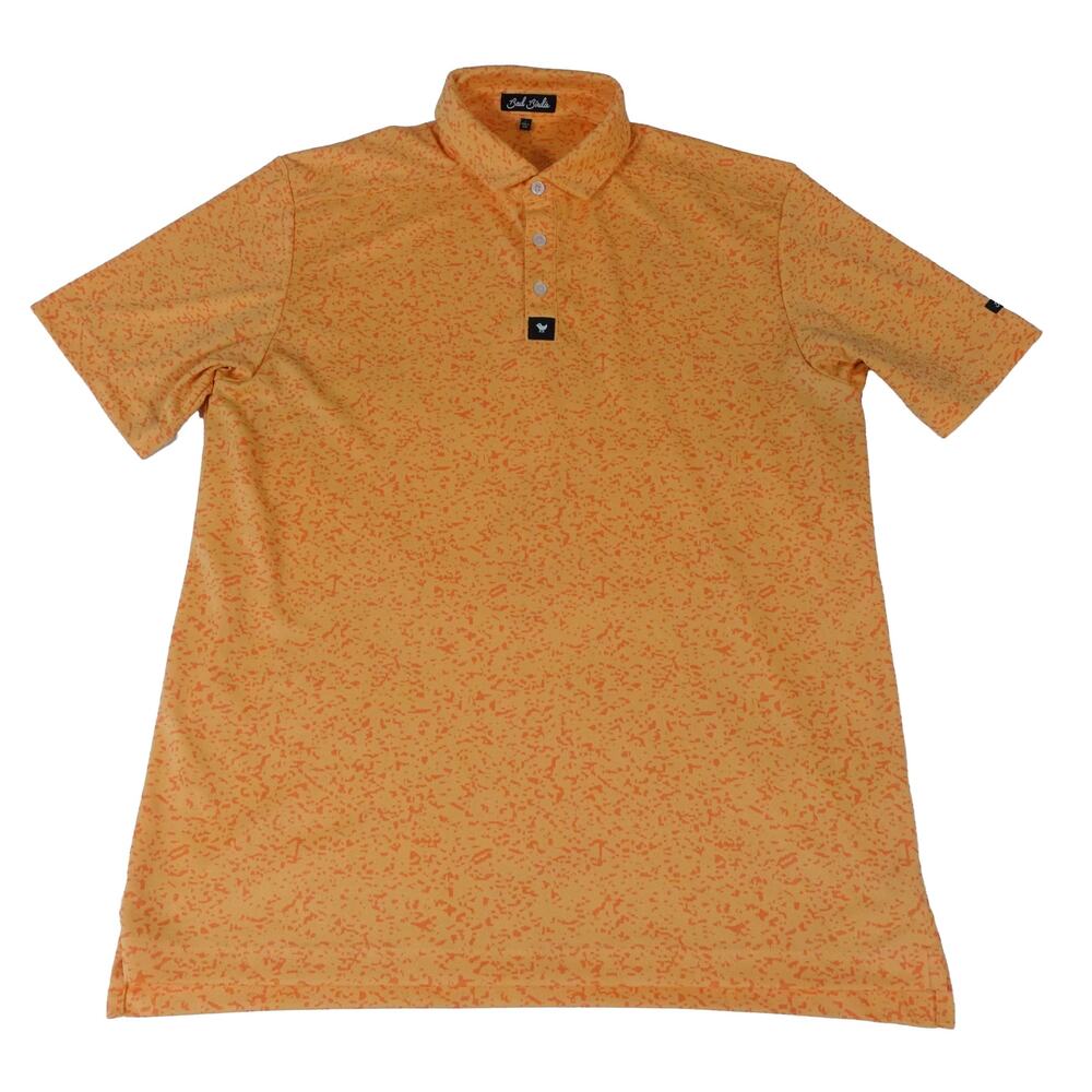 Bad Birdie Performance Camo Orange Golf Polo Shirt Men's Large - Picture 2 of 7